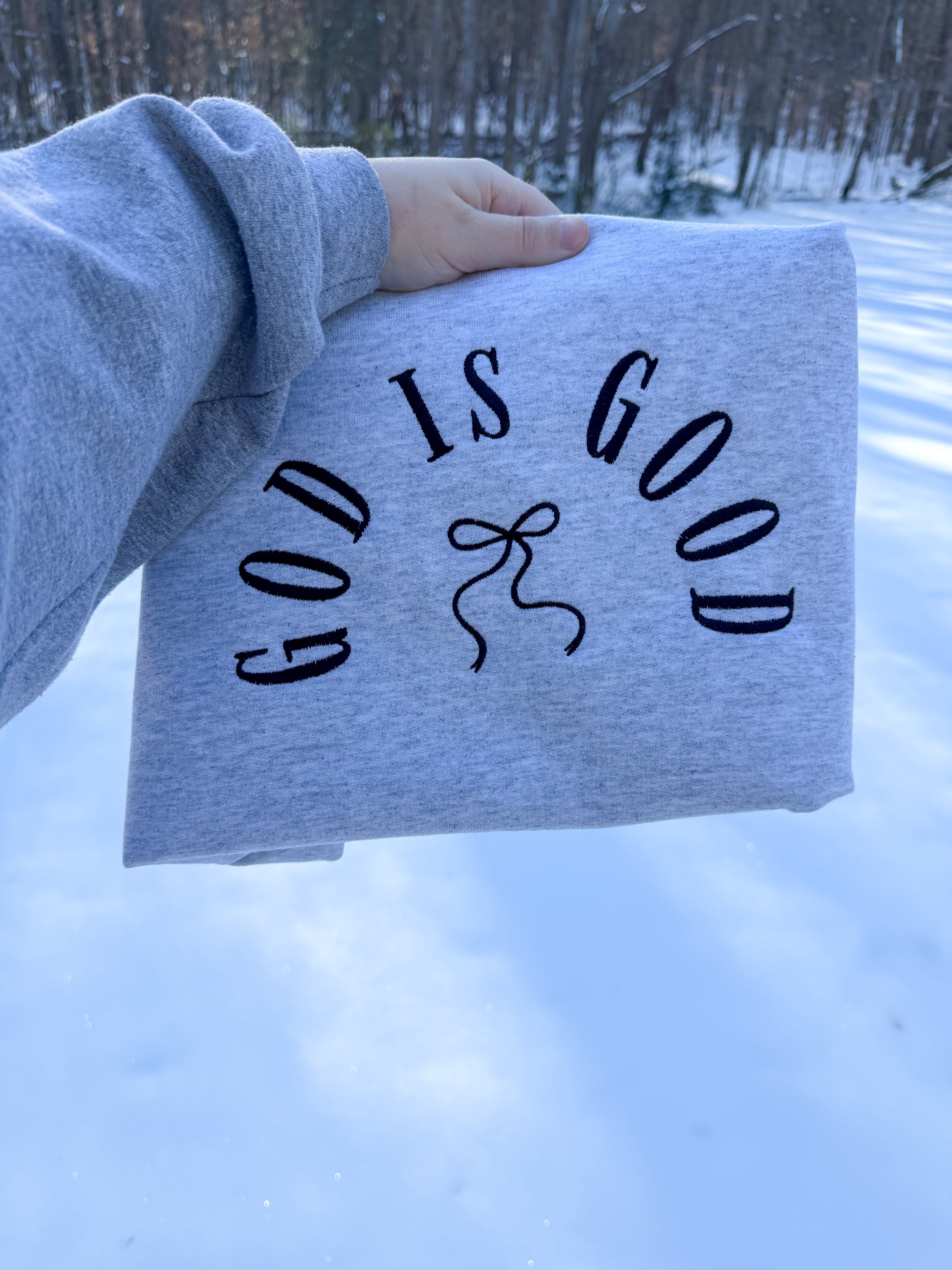 God is good embroidered