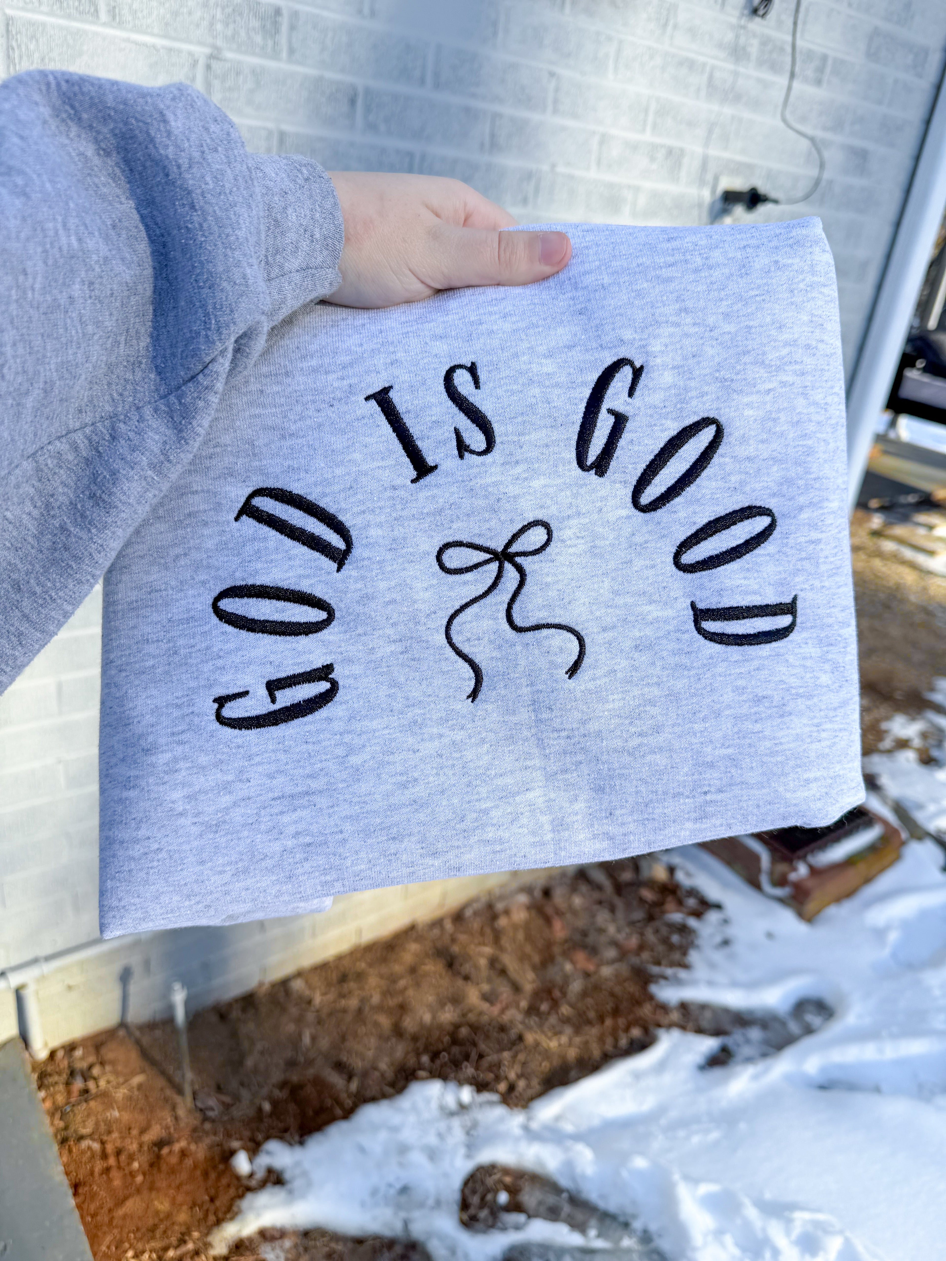 God is good embroidered