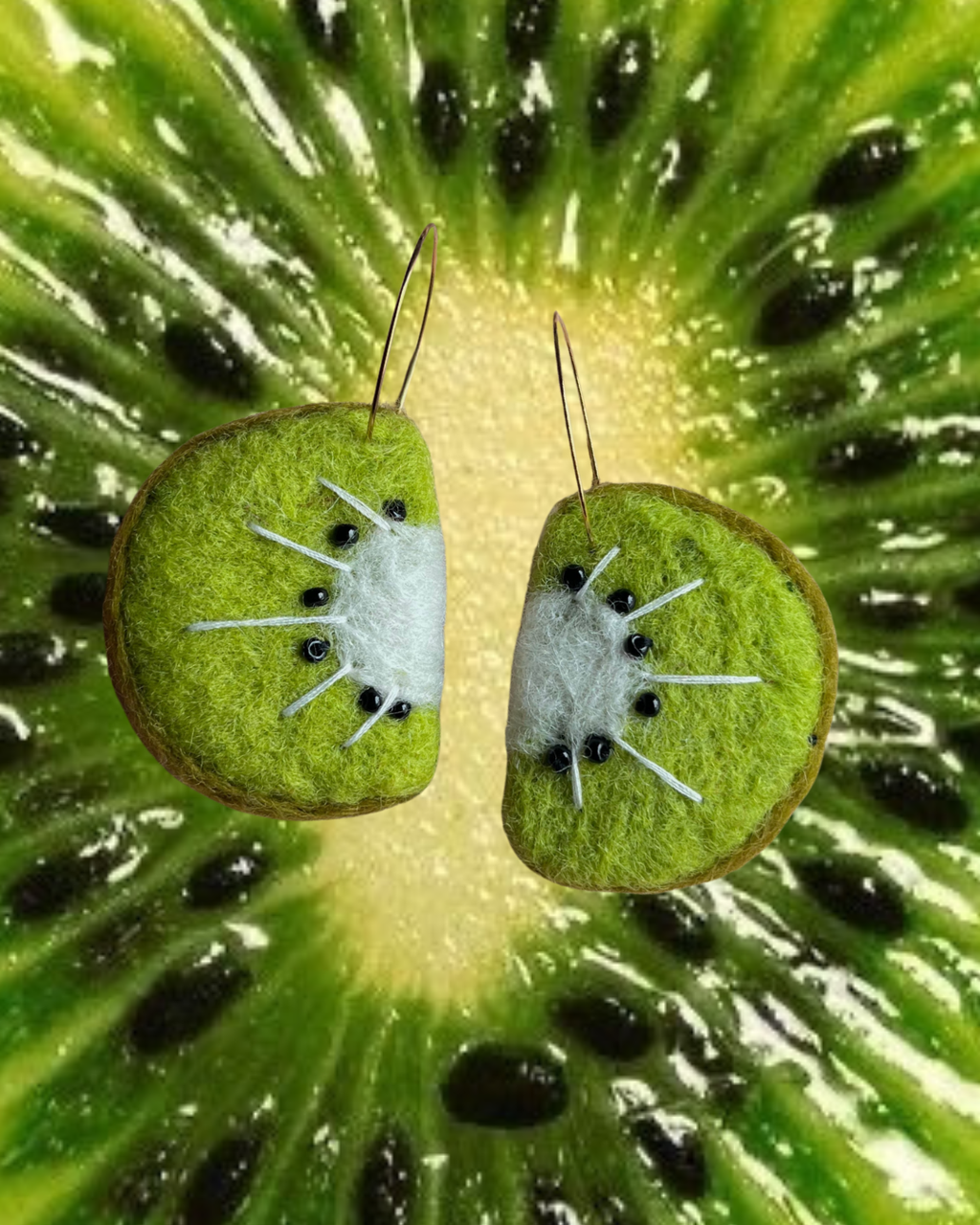 Kiwi Felt Earrings