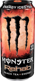 Monster Rehab Energy Tea – Peach, Lemonade, Strawberry & More | 15.5 oz