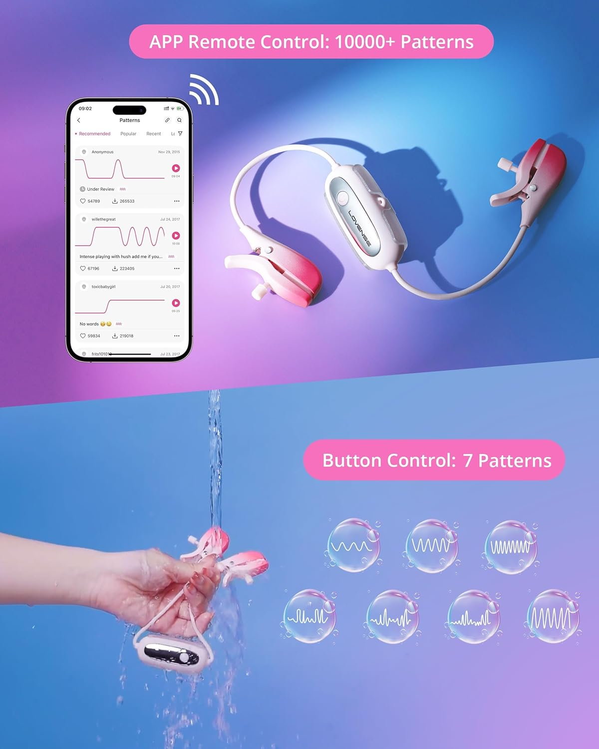 Gemini - Bluetooth Vibrating Nipple Clamps