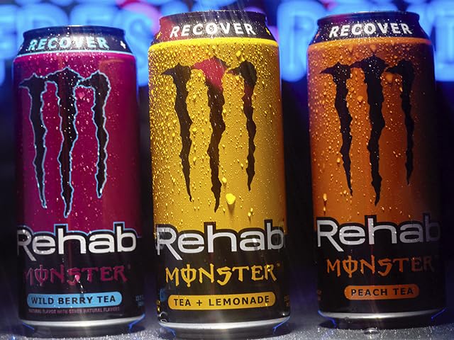 Monster Rehab Energy Tea – Peach, Lemonade, Strawberry & More | 15.5 oz