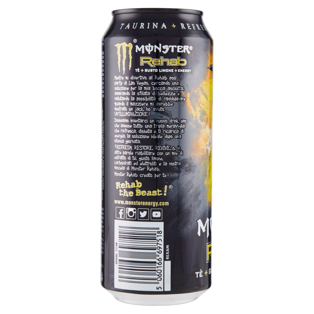 Monster Rehab Energy Tea – Peach, Lemonade, Strawberry & More | 15.5 oz