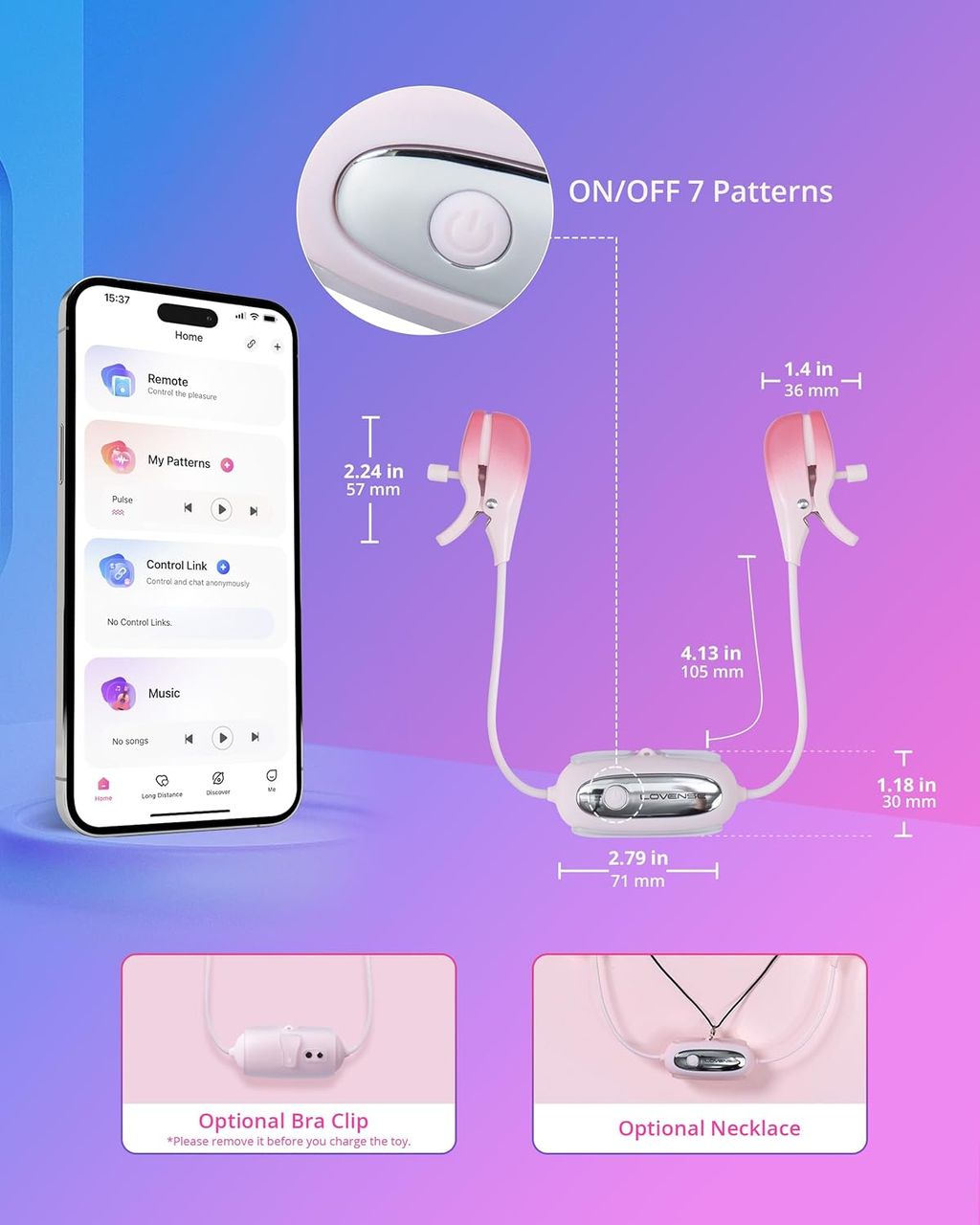 Gemini - Bluetooth Vibrating Nipple Clamps