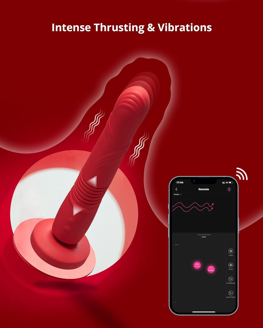 Gravity - Bluetooth Automatic Thrusting & Vibrating Dildo