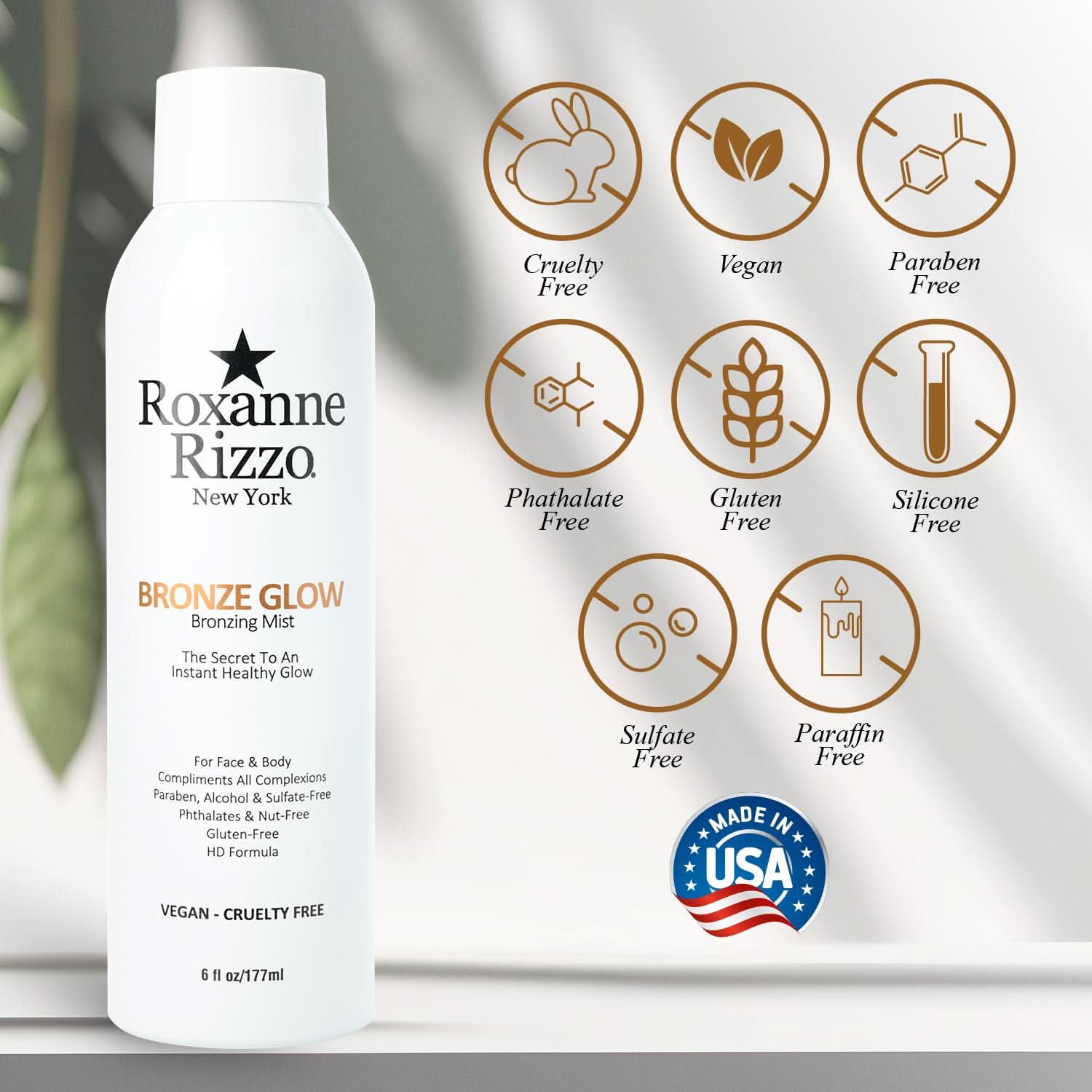 Bronze Glow By Roxanne Rizzo - Bronzing Mist Face & Body Bronzer 6oz/177ml