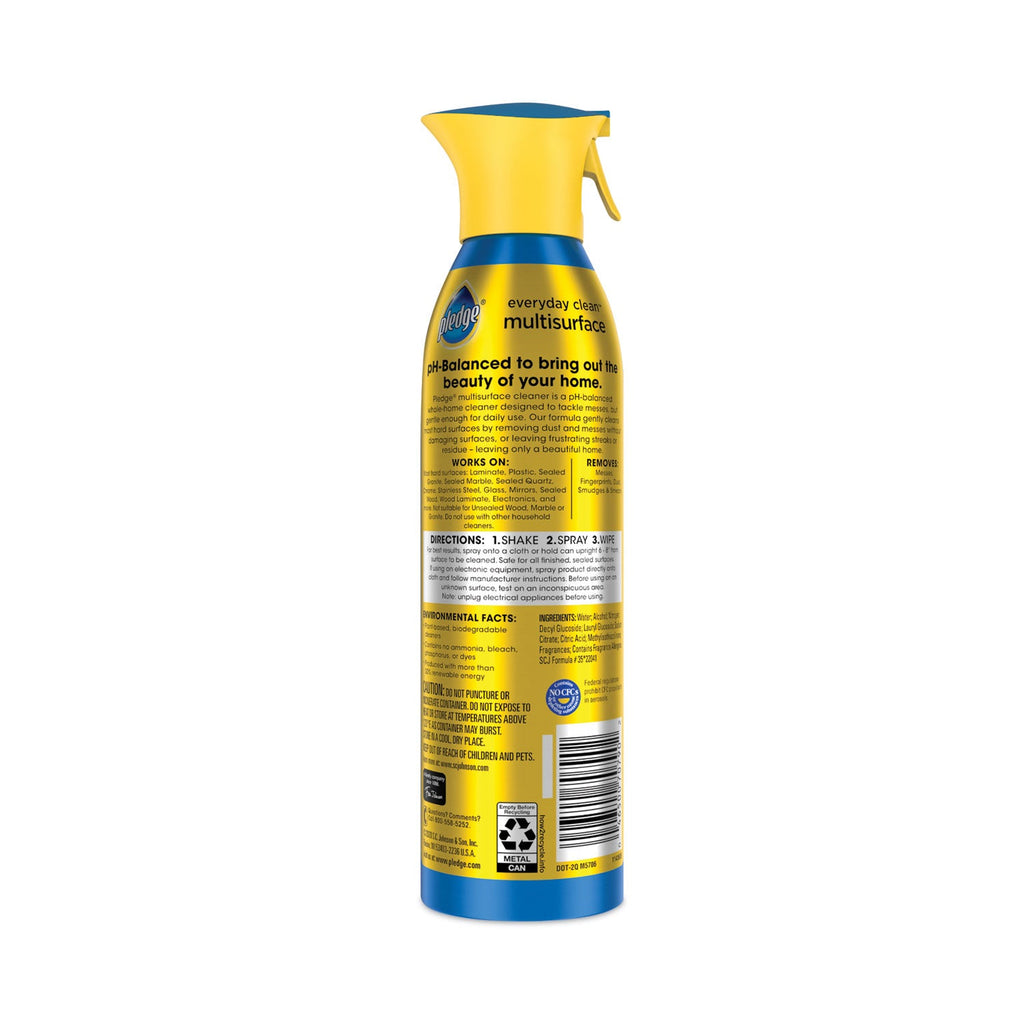 Pledge Multi-Surface Everyday, Rainshower, 9.7 oz Aerosol Spray, 6/Carton
