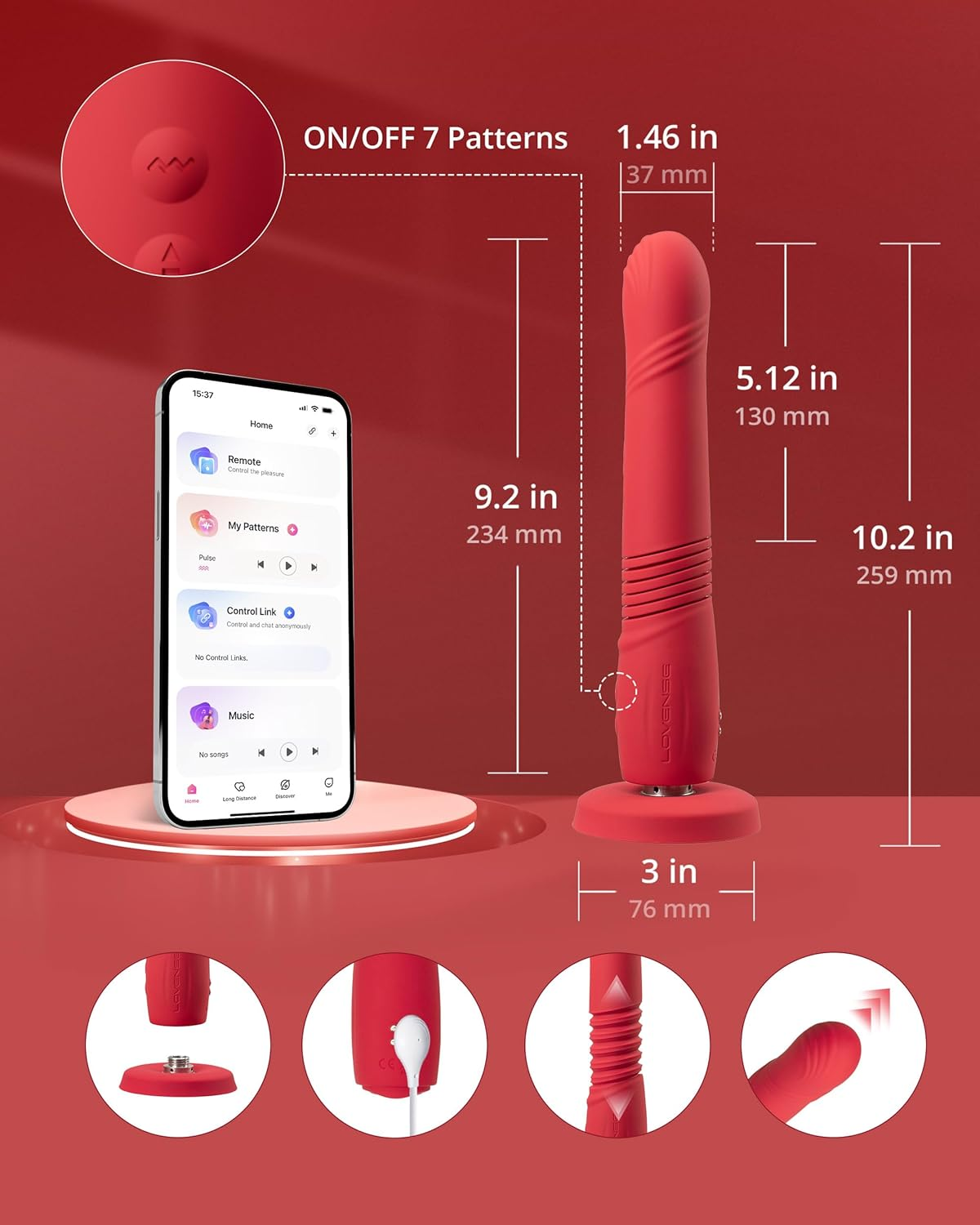 Gravity - Bluetooth Automatic Thrusting & Vibrating Dildo