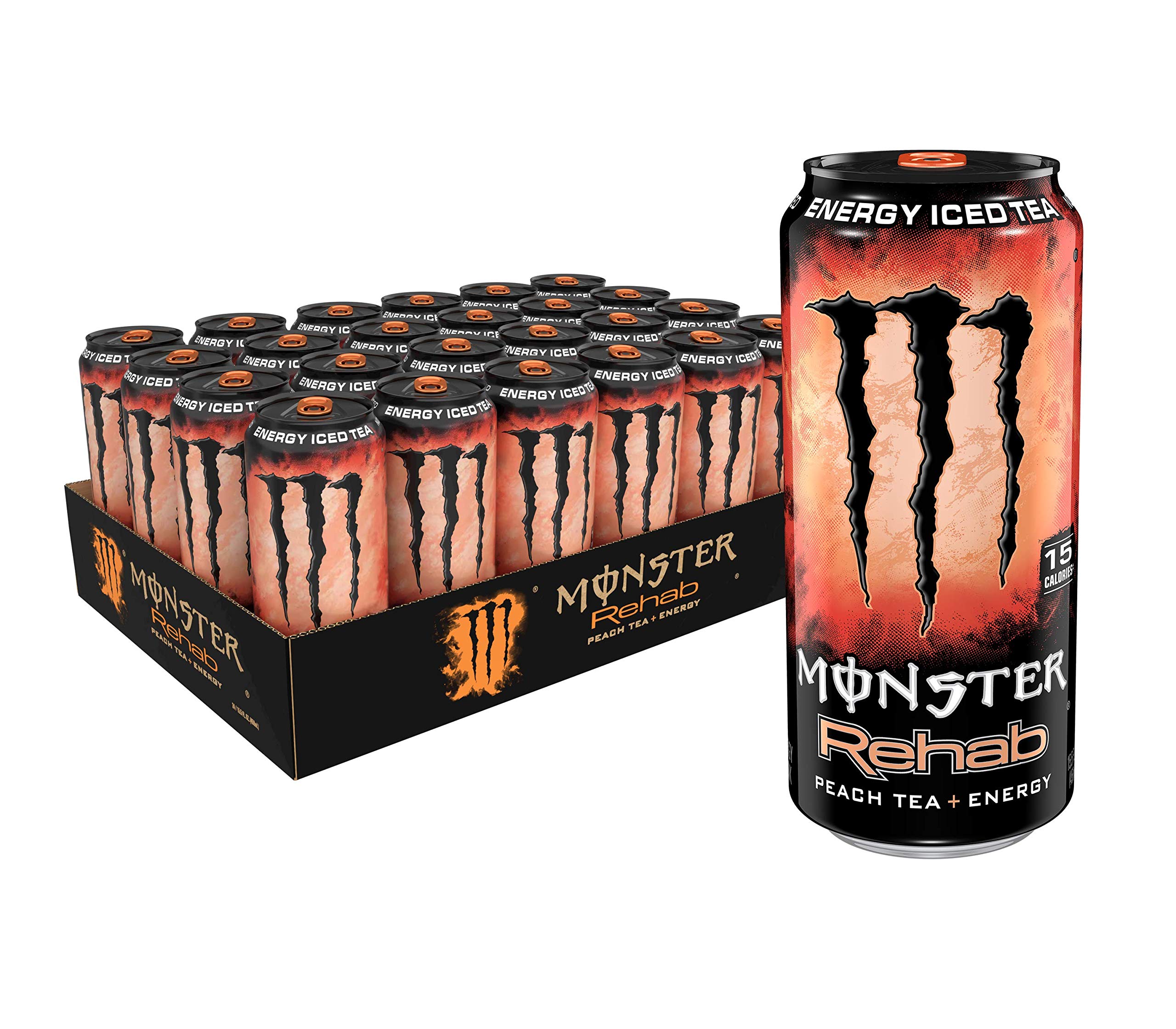Monster Rehab Energy Tea – Peach, Lemonade, Strawberry & More | 15.5 oz