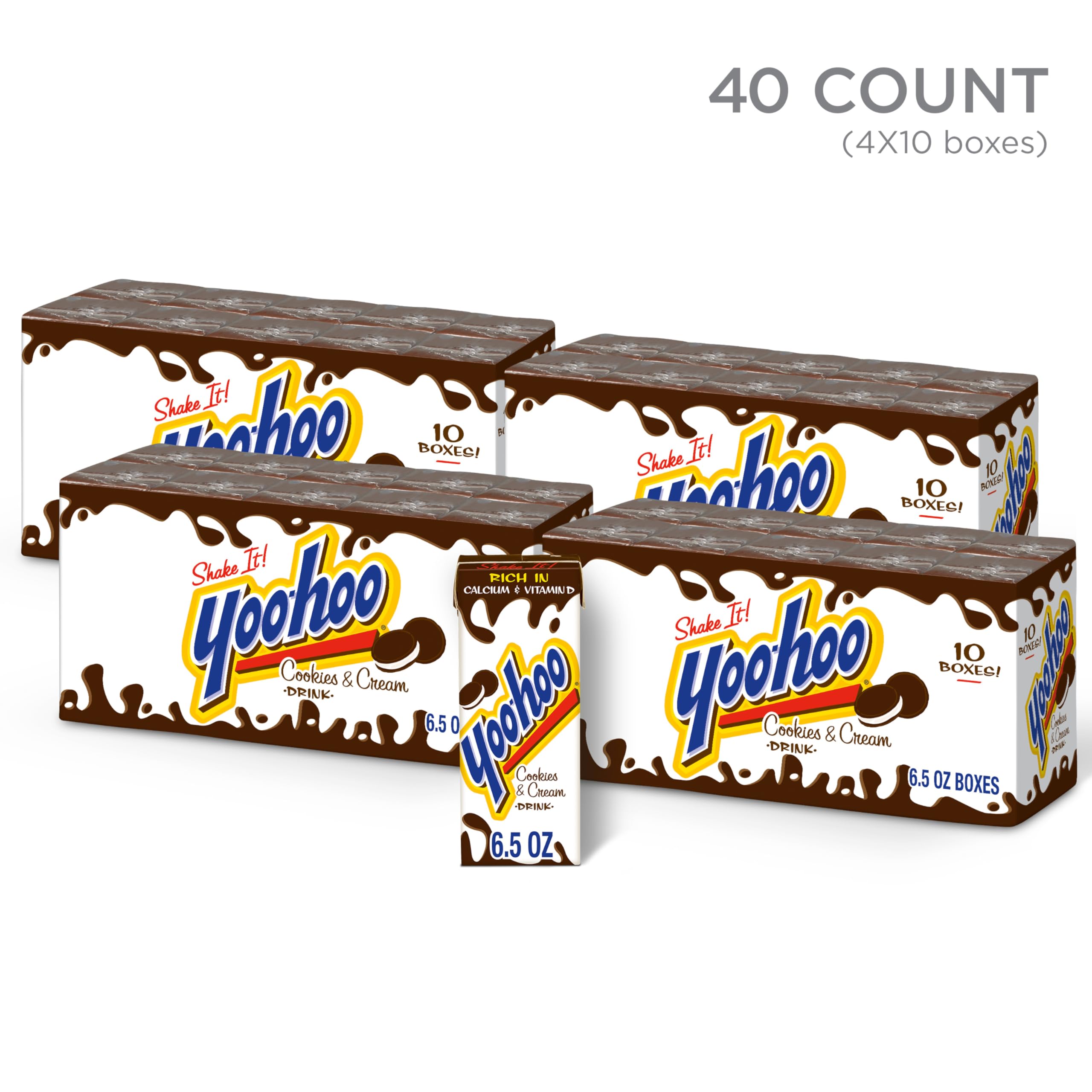 Yoo-hoo Chocolate Drink – Classic, Cookies & Cream & Strawberry | 6.5 oz Boxes