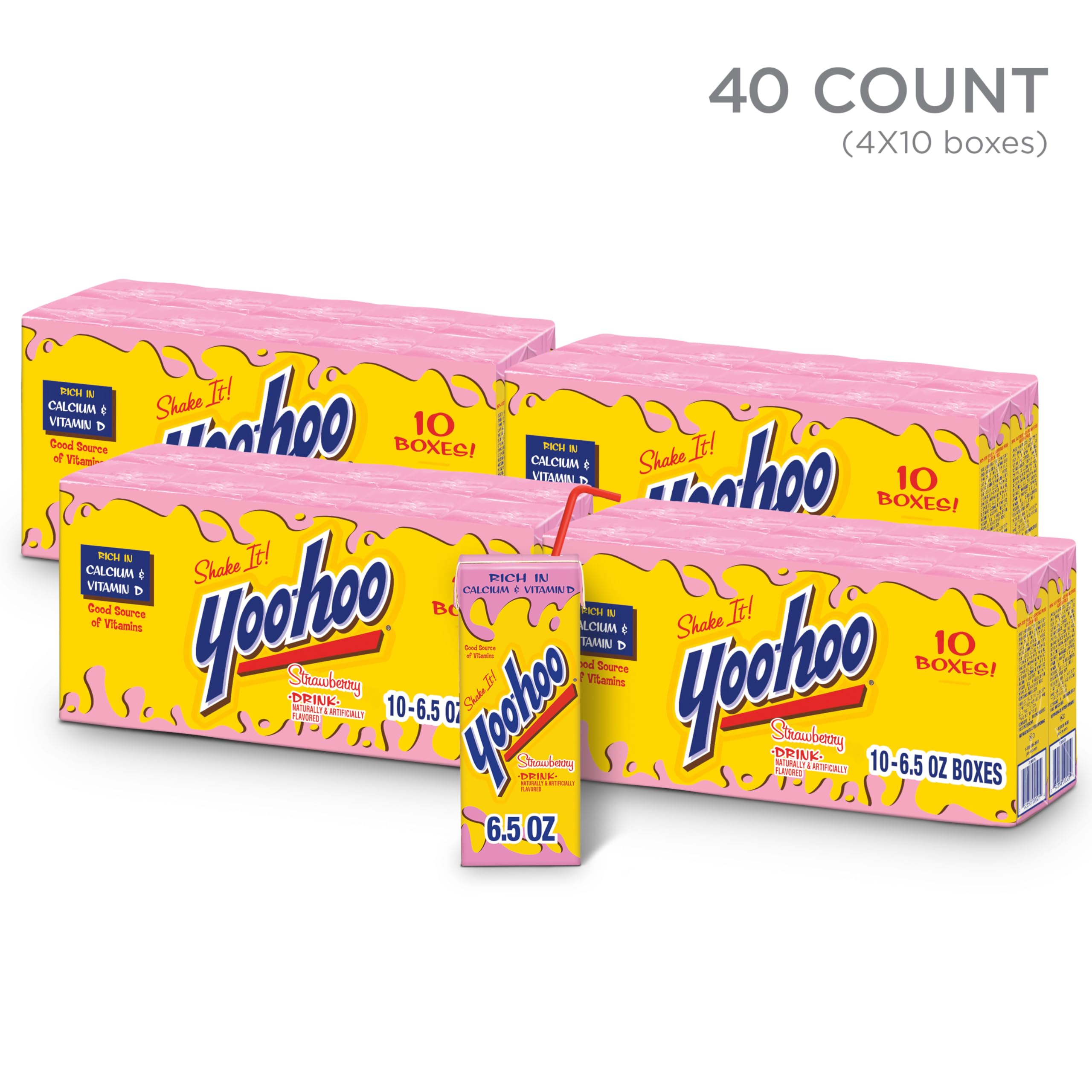 Yoo-hoo Chocolate Drink – Classic, Cookies & Cream & Strawberry | 6.5 oz Boxes