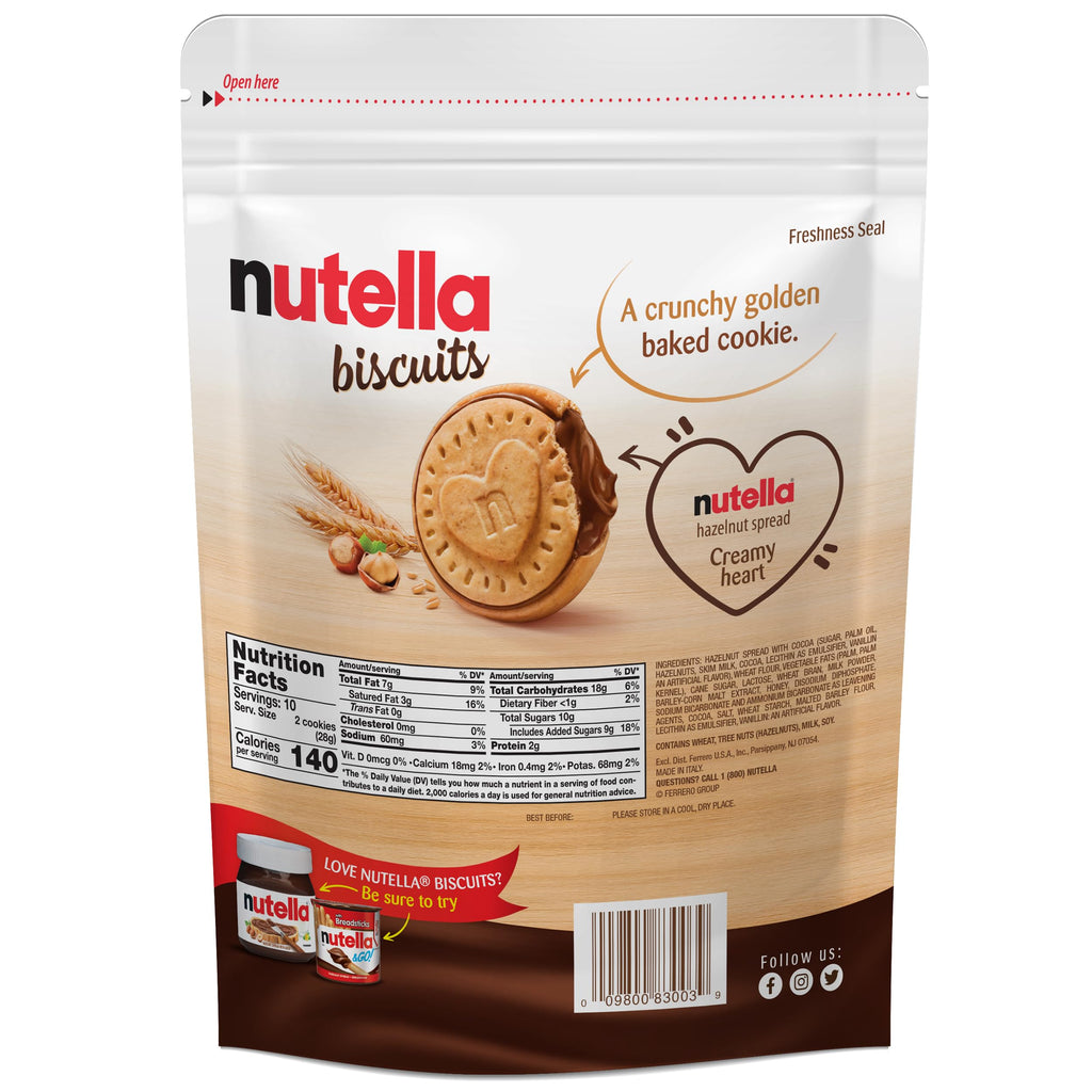 Nutella Biscuits - Premium Hazelnut Cocoa Cookies | Imported from Italy (20-Count, 9.7 oz)