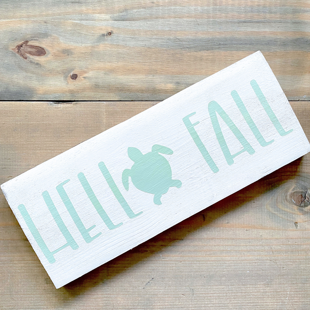 Hello Fall Sea Turtle Sign