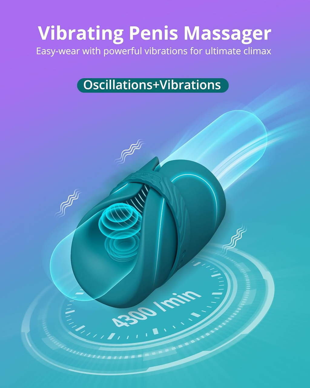 Gush 2 - Hands-free Vibrating Oscillating Penis Massager