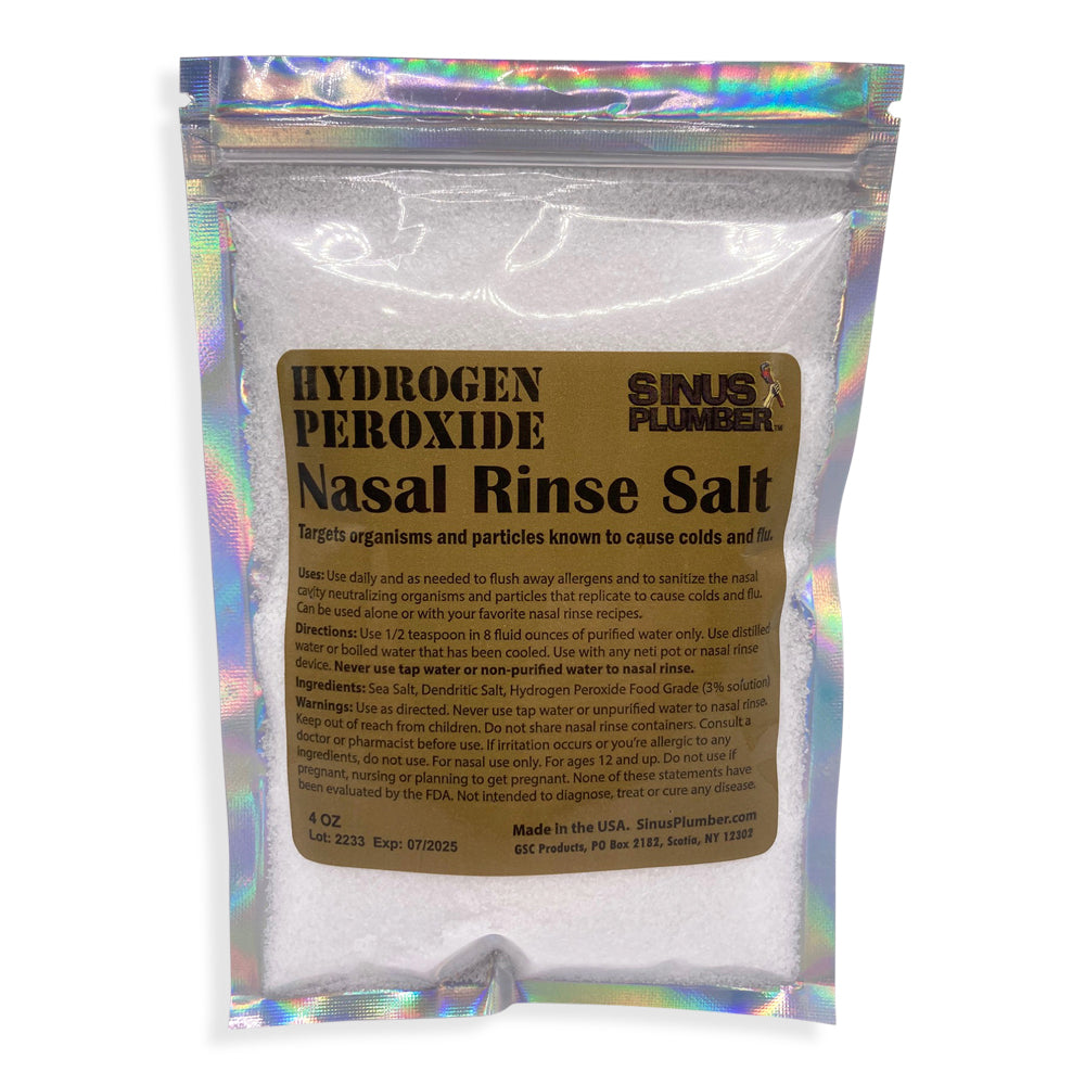 Sinus Plumber Hydrogen Peroxide Nasal Rinse Salt | Allergy & Cold Support