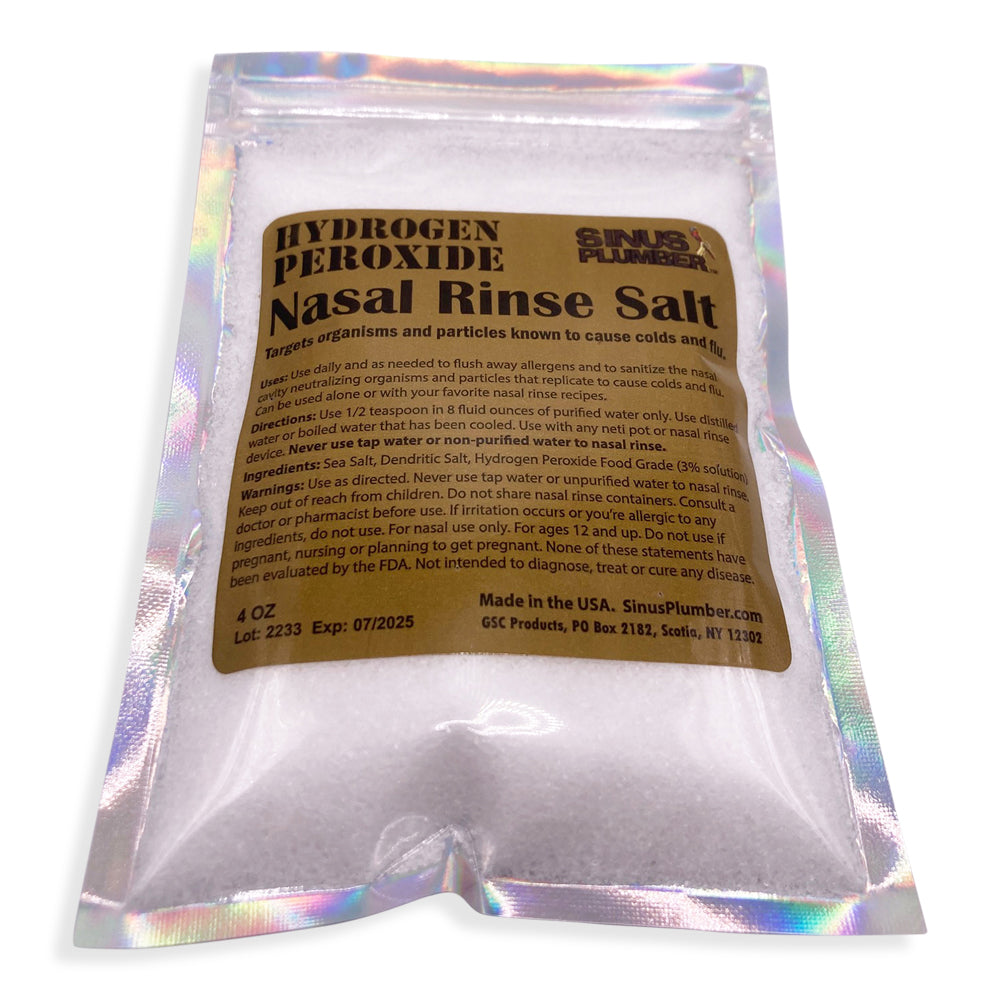 Sinus Plumber Hydrogen Peroxide Nasal Rinse Salt | Allergy & Cold Support