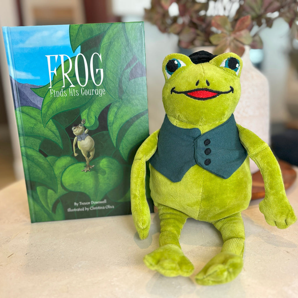Frog: Finds His Courage, Book Two & Organic Cotton Frog Plushie