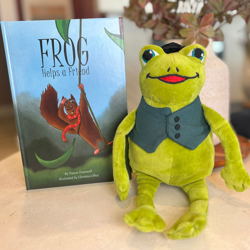 Frog: Helps a Friend, Book Three & Organic Cotton Frog Plushie