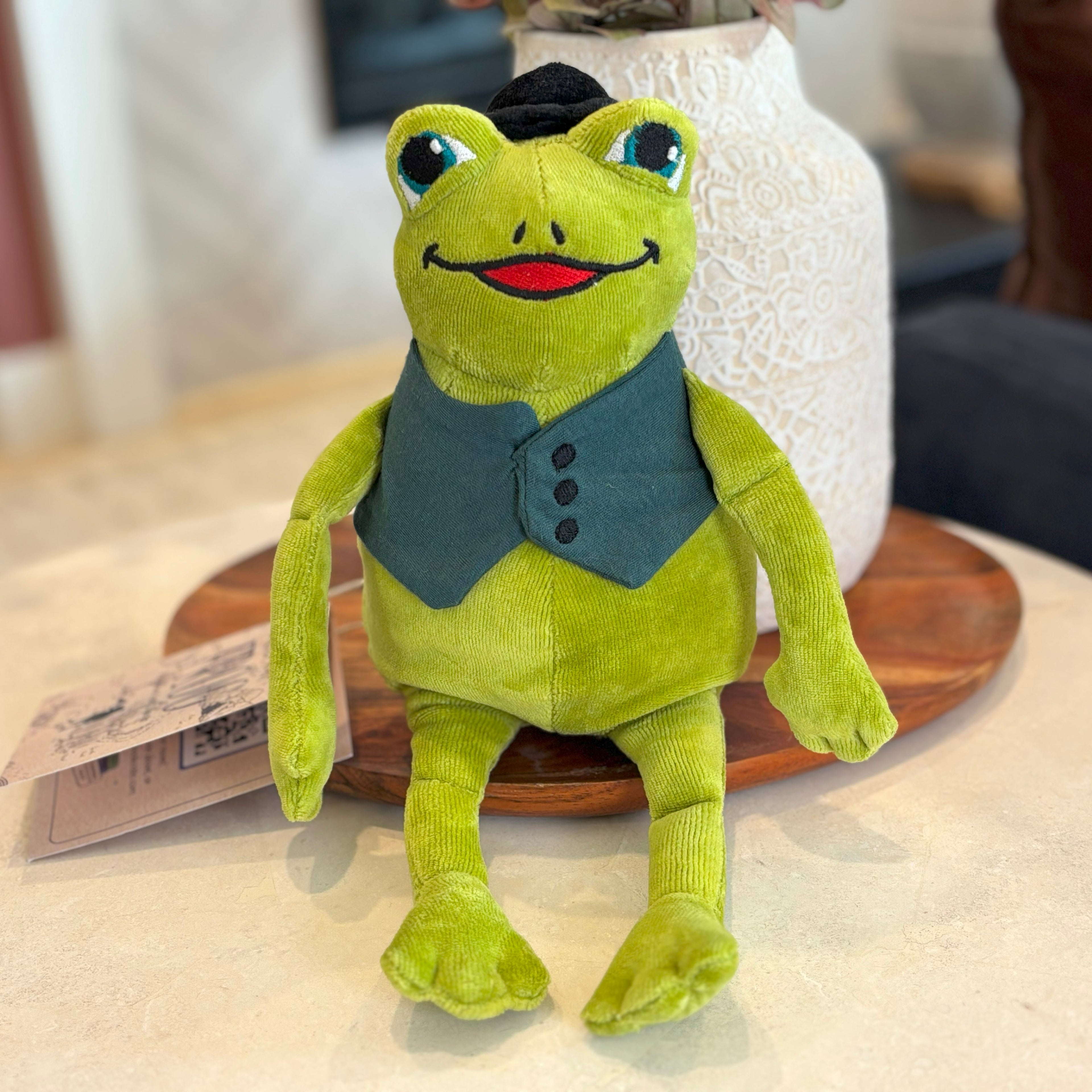 Frog: Discovers the World, Book One & Organic Cotton Frog Plushie