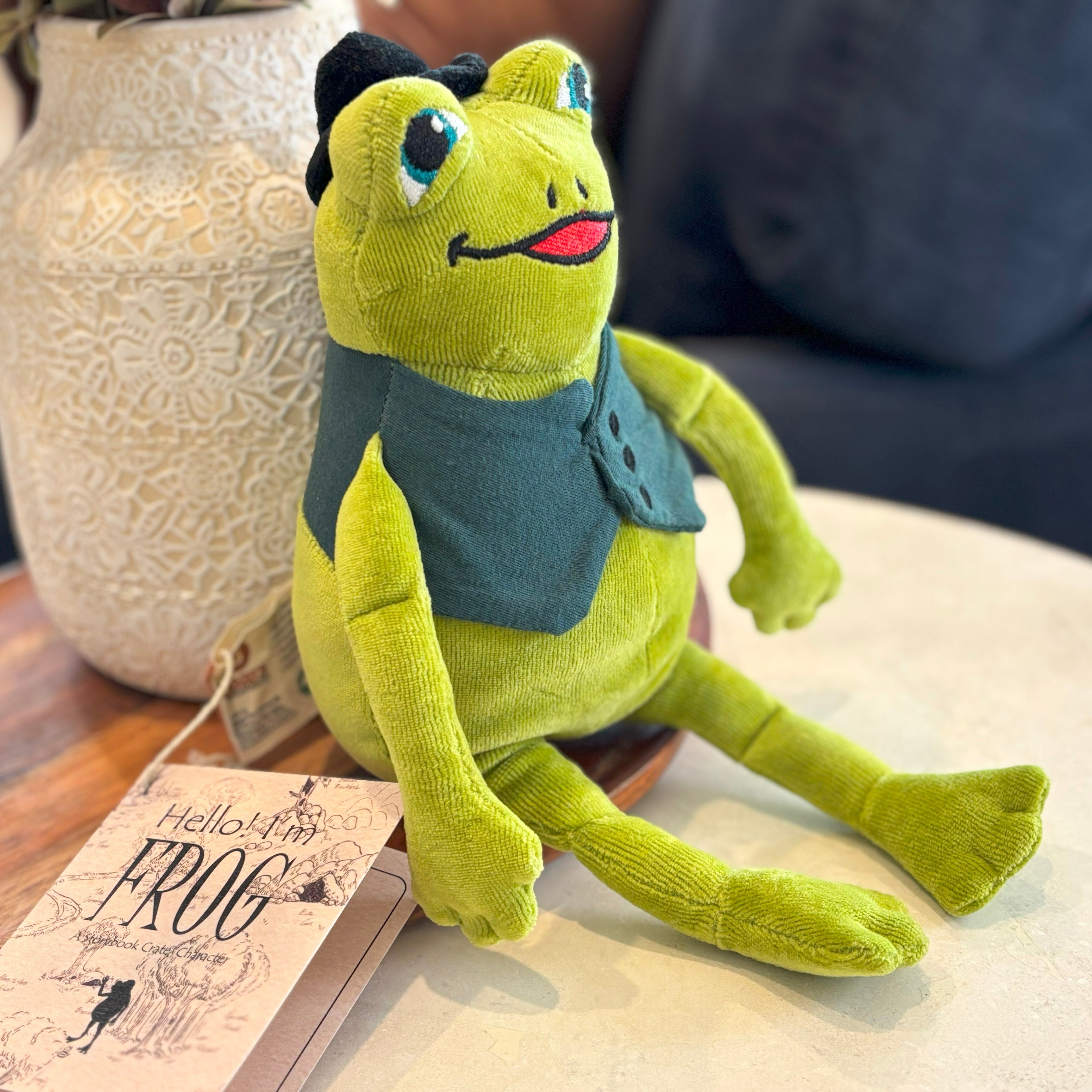 12″ Organic Cotton Velour Frog Plushie