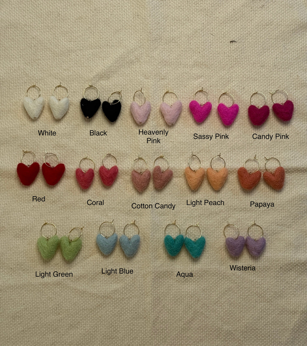 MINI Heart Felt Earrings