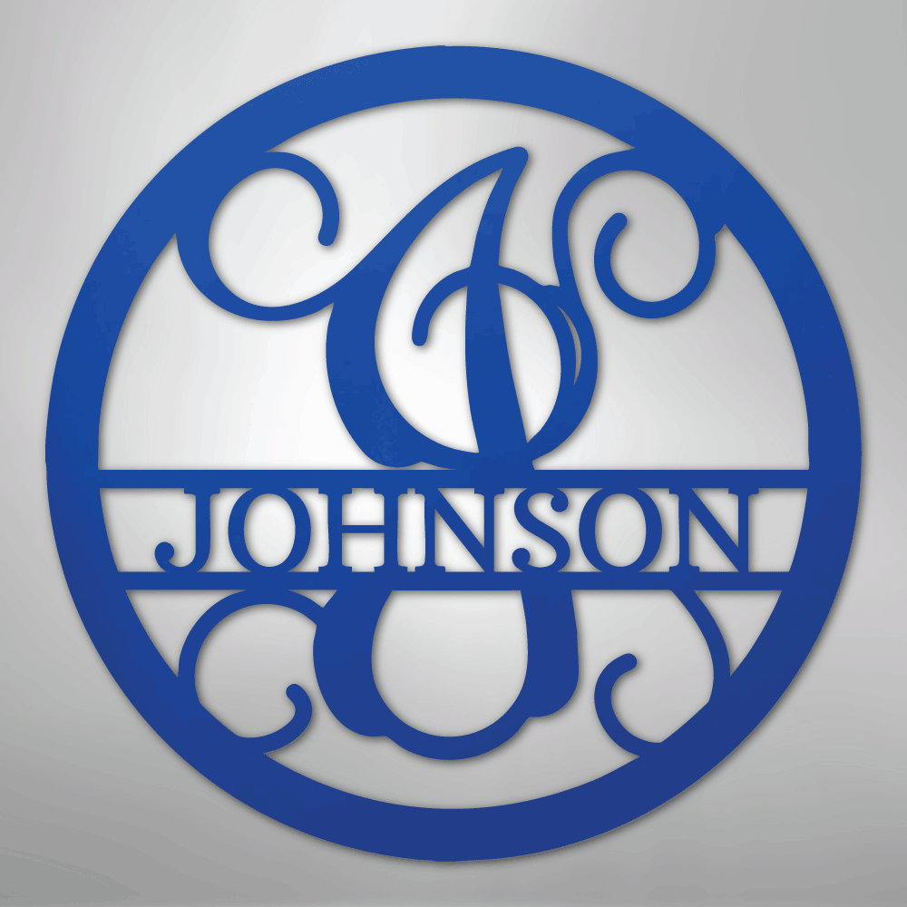 Circle Vine Monogram - Steel Sign