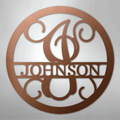 Circle Vine Monogram - Steel Sign