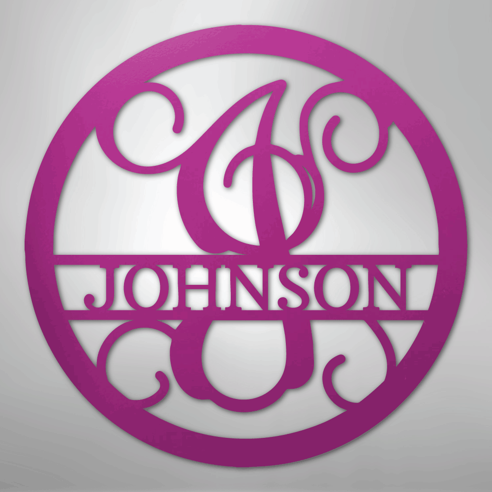 Circle Vine Monogram - Steel Sign