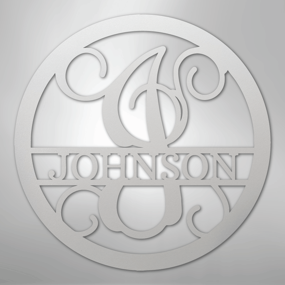 Circle Vine Monogram - Steel Sign