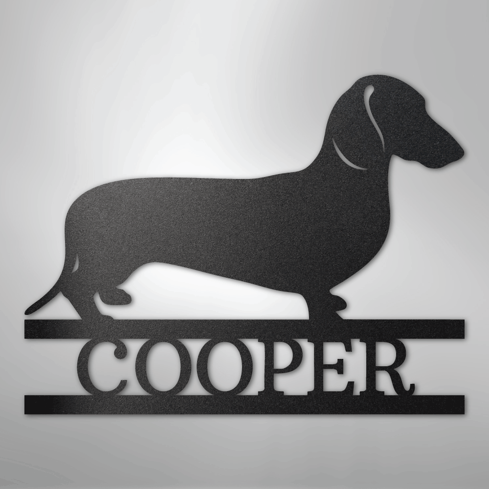 Dachshund Monogram - Steel Sign