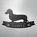 Dachshund Banner Monogram - Steel Sign
