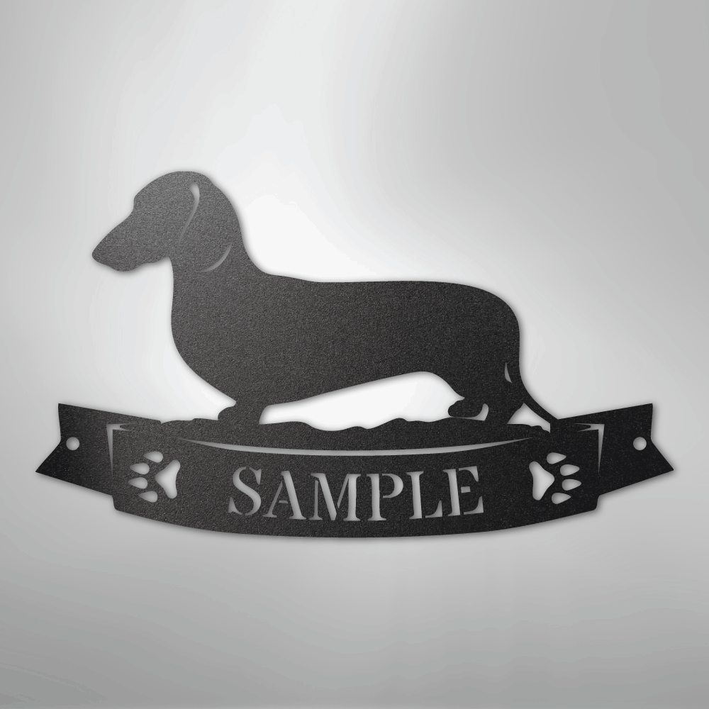 Dachshund Banner Monogram - Steel Sign