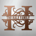 Split Letter Monogram - Steel Sign