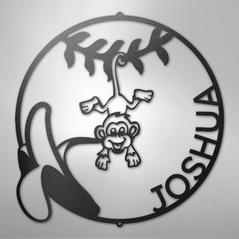 Our Little Monkey Monogram - Steel Sign