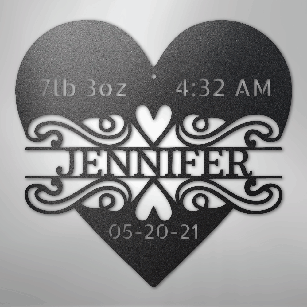 Newborn Love Monogram - Steel Sign