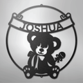 Teddy Banner Monogram - Steel Sign