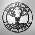 Deer Skull and Tree Monogram - Steel Sign
