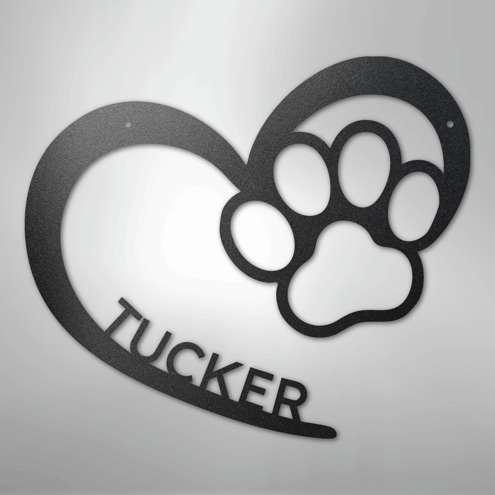 Puppy Love Monogram - Steel Sign