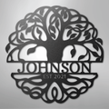 Fancy Tree of Life Monogram - Steel Sign