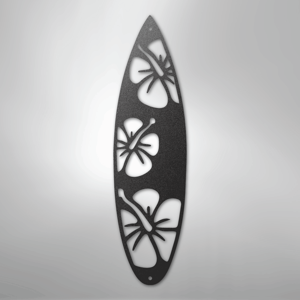 Surf Board Flowers - Steel Sign