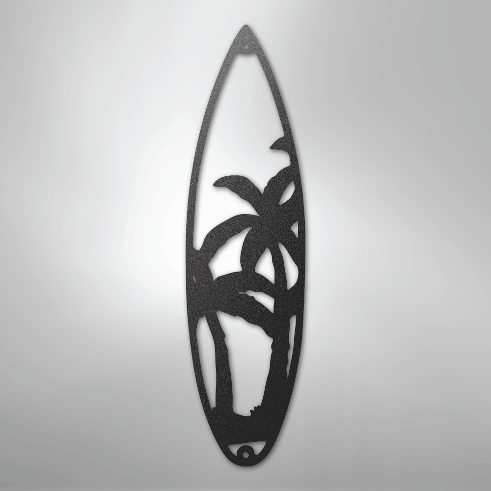 Surf Board Palm Trees - Steel Sign