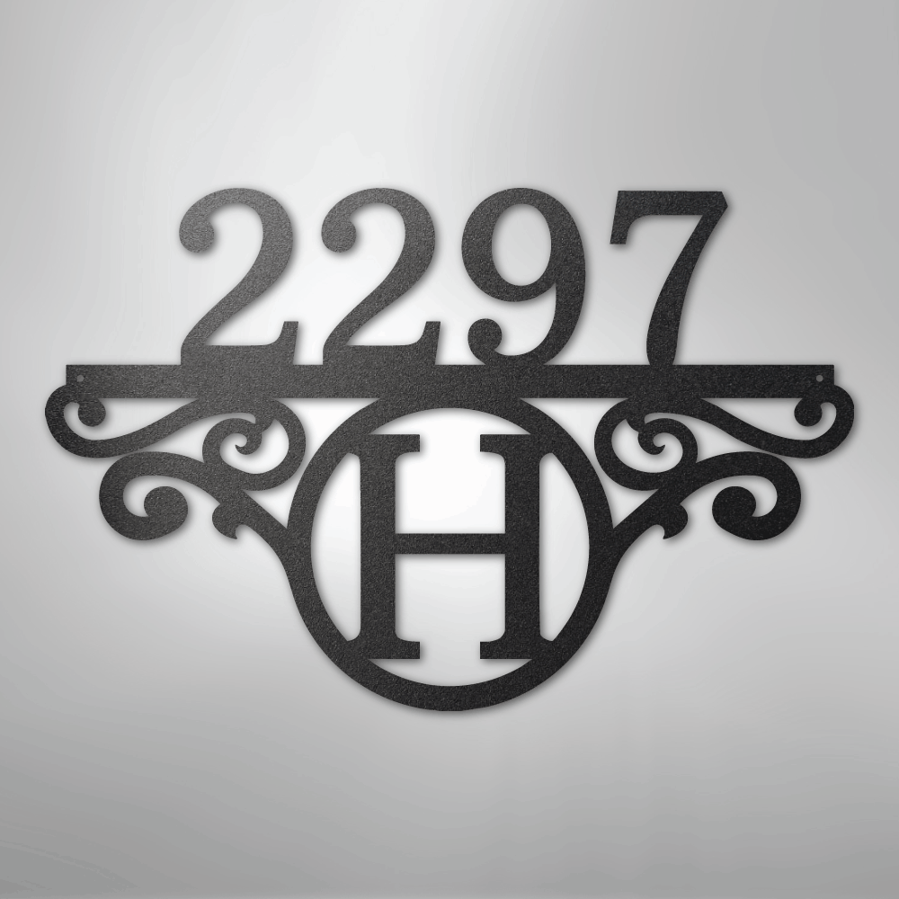 Initial Address Monogram - Steel Sign