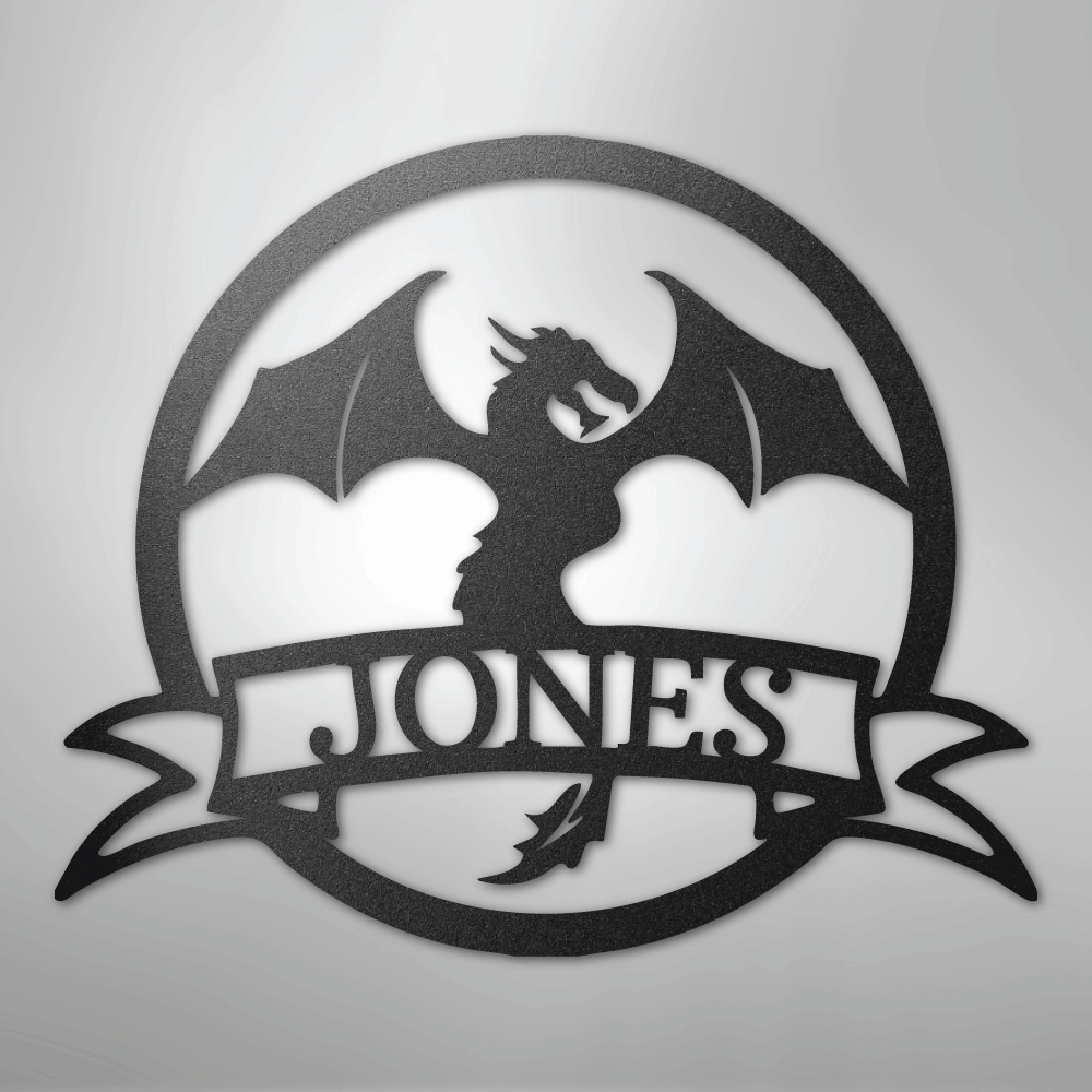 Dragon Banner Monogram - Steel Sign
