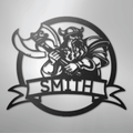 Fighting Viking Monogram - Steel Sign