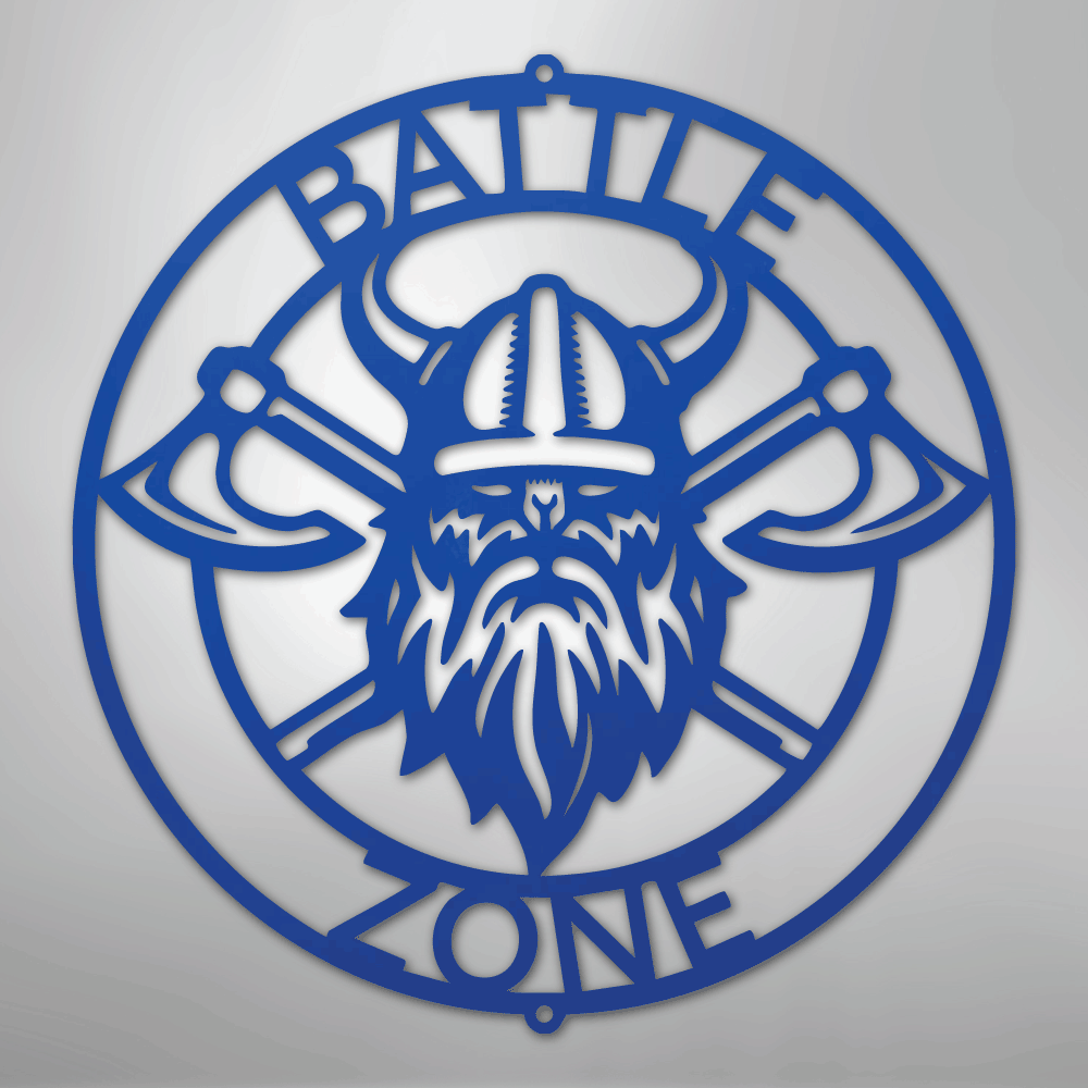 Battle Axe Ring Monogram - Steel Sign