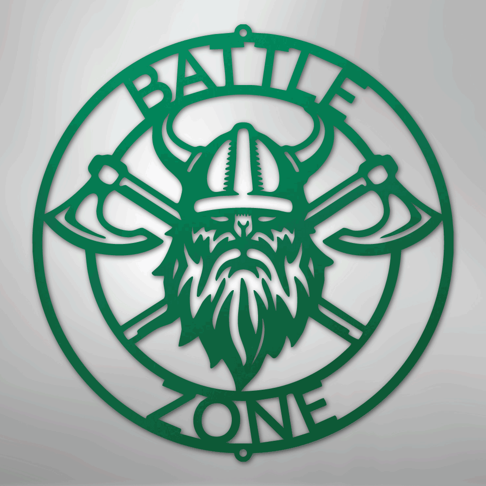 Battle Axe Ring Monogram - Steel Sign