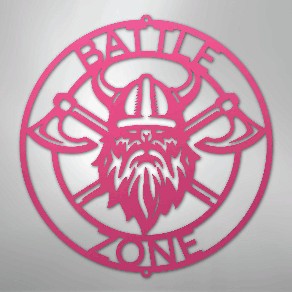 Battle Axe Ring Monogram - Steel Sign