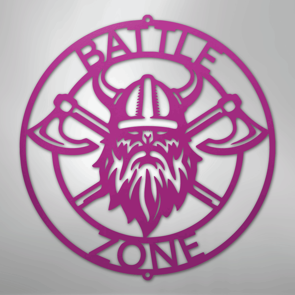 Battle Axe Ring Monogram - Steel Sign