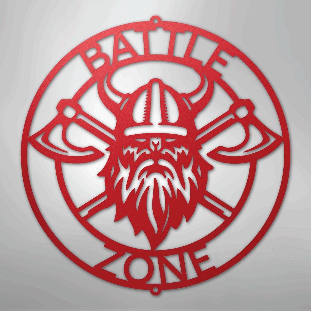 Battle Axe Ring Monogram - Steel Sign