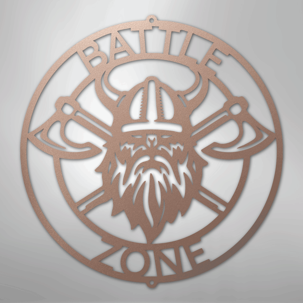 Battle Axe Ring Monogram - Steel Sign